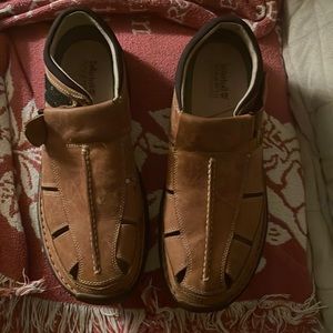 Tan Timbaland Pro Casual Shoes with Velcro Straps On The Side. Gently worn.